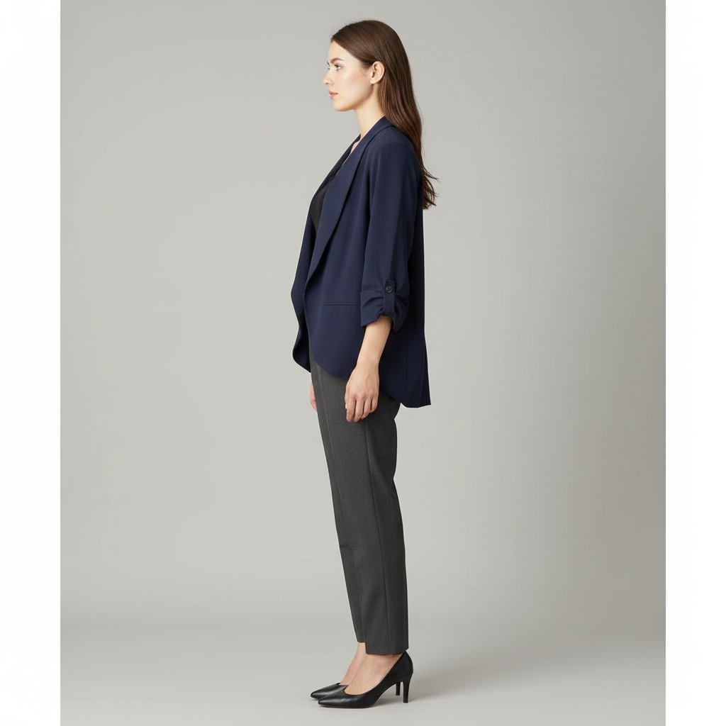 Blazer Para Mujer - Con Mangas 3/4 Y Solapa Clásica