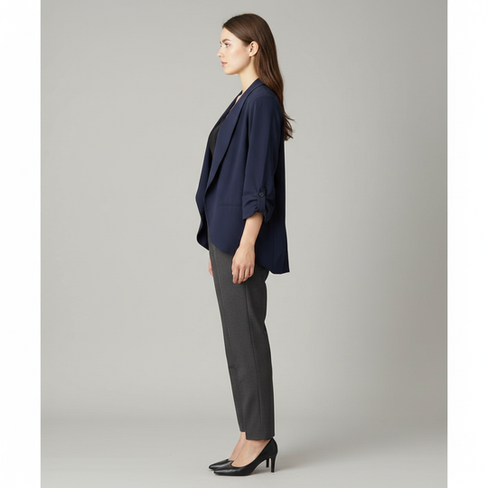 Blazer Para Mujer - Con Mangas 3/4 Y Solapa Clásica
