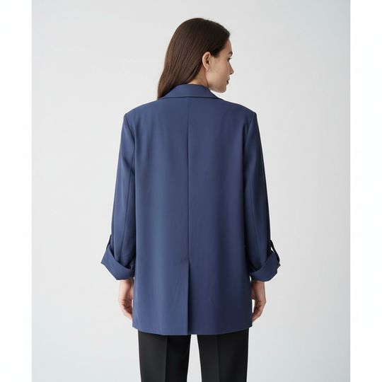 Blazer Para Mujer - Con Mangas 3/4 Y Solapa Clásica