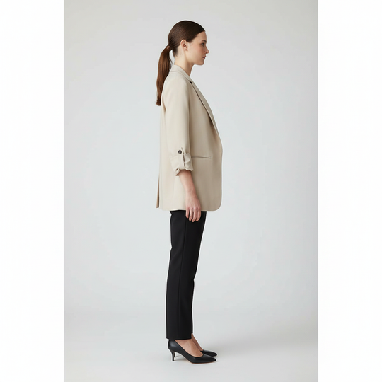 Blazer Para Mujer - Con Mangas 3/4 Y Solapa Clásica