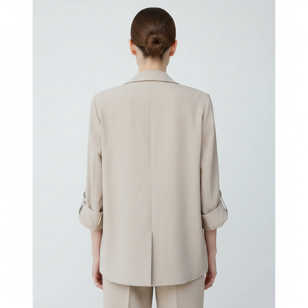 Blazer Para Mujer - Con Mangas 3/4 Y Solapa Clásica