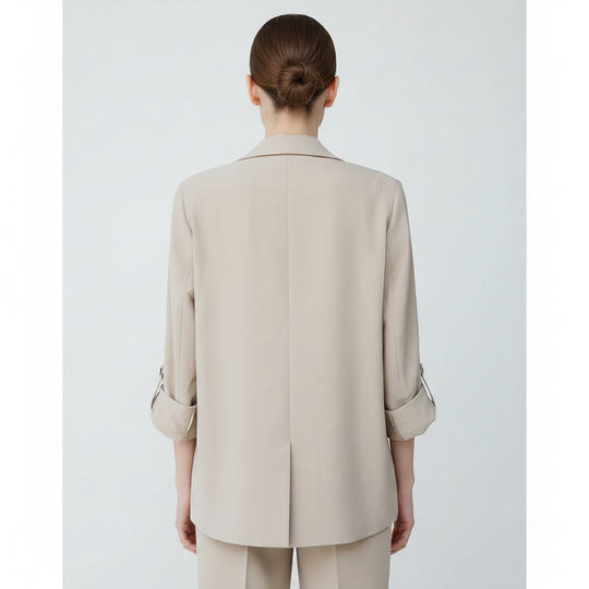 Blazer Para Mujer - Con Mangas 3/4 Y Solapa Clásica