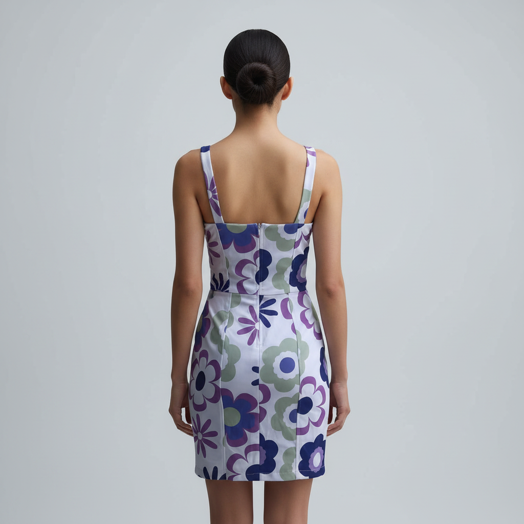 Vestido Corto Casual De Flores Retro: Estilo Y Frescura