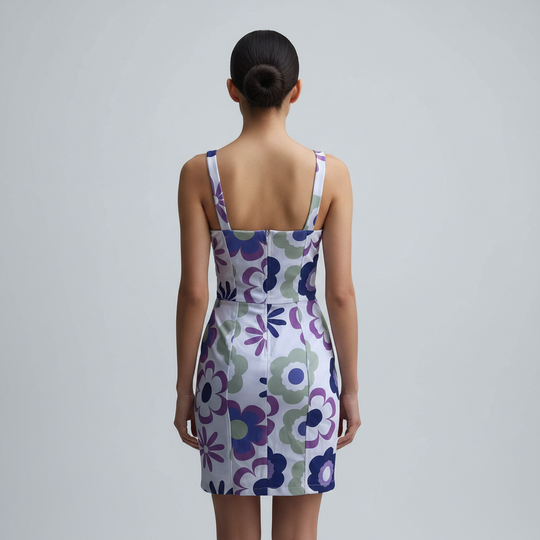 Vestido Corto Casual De Flores Retro: Estilo Y Frescura