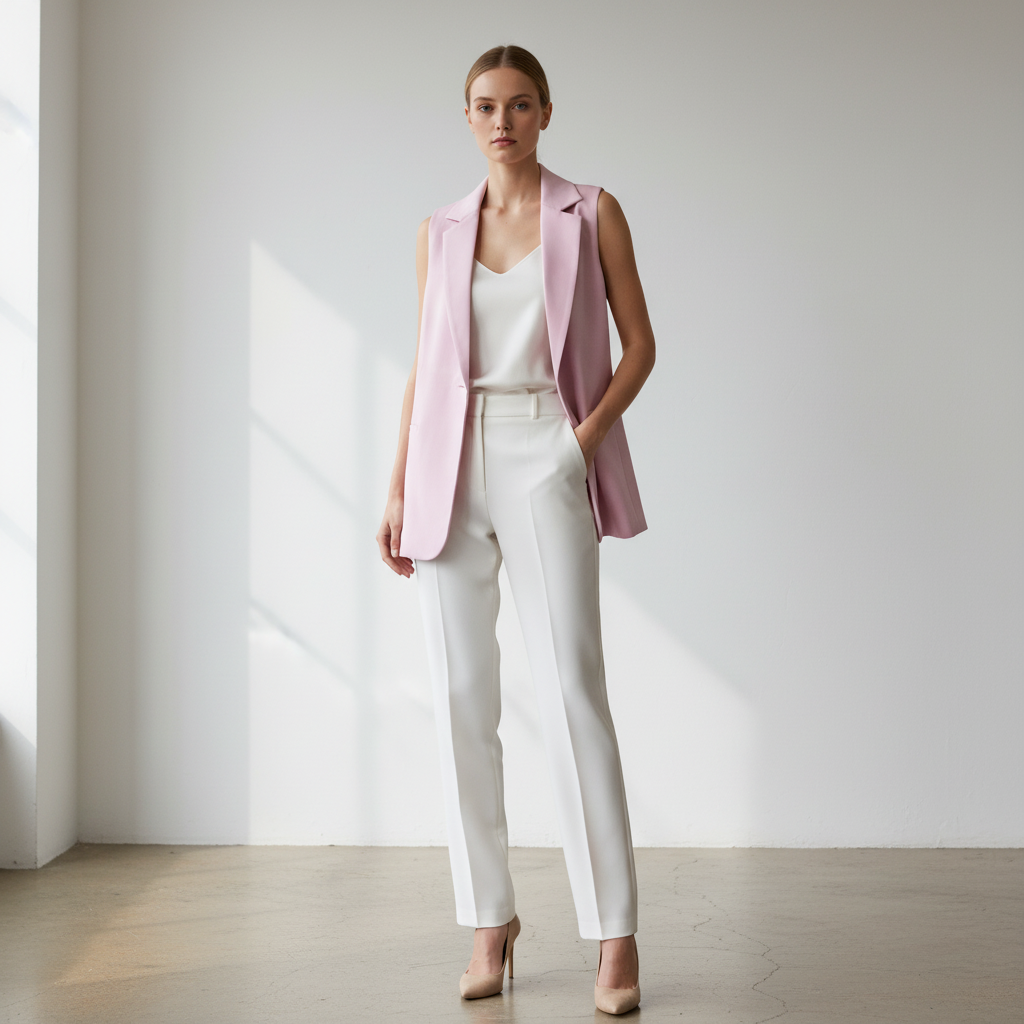 Chaleco Sastre Largo Casual Blazer Sin Mangas