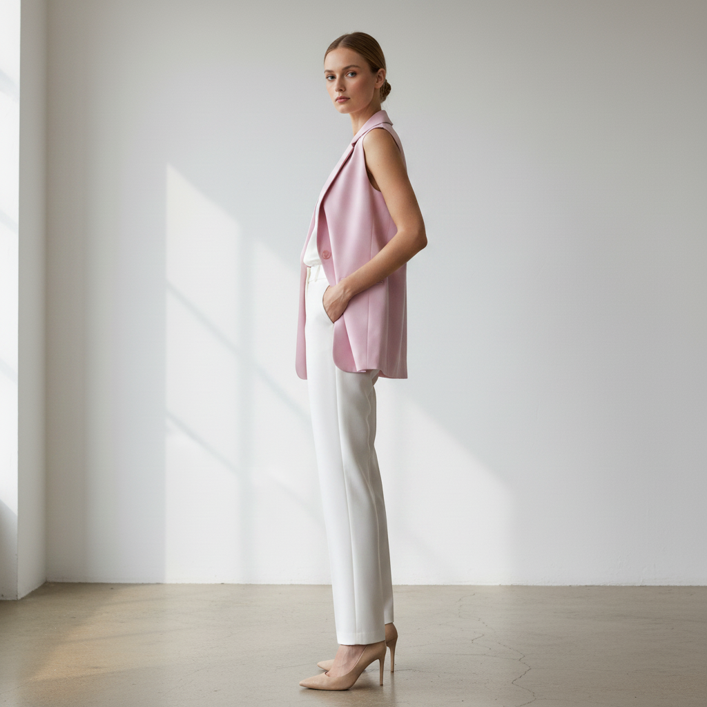 Chaleco Sastre Largo Casual Blazer Sin Mangas