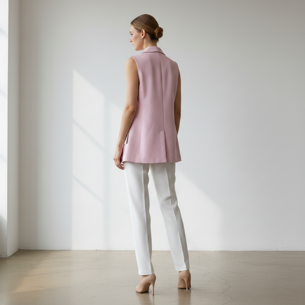 Chaleco Sastre Largo Casual Blazer Sin Mangas