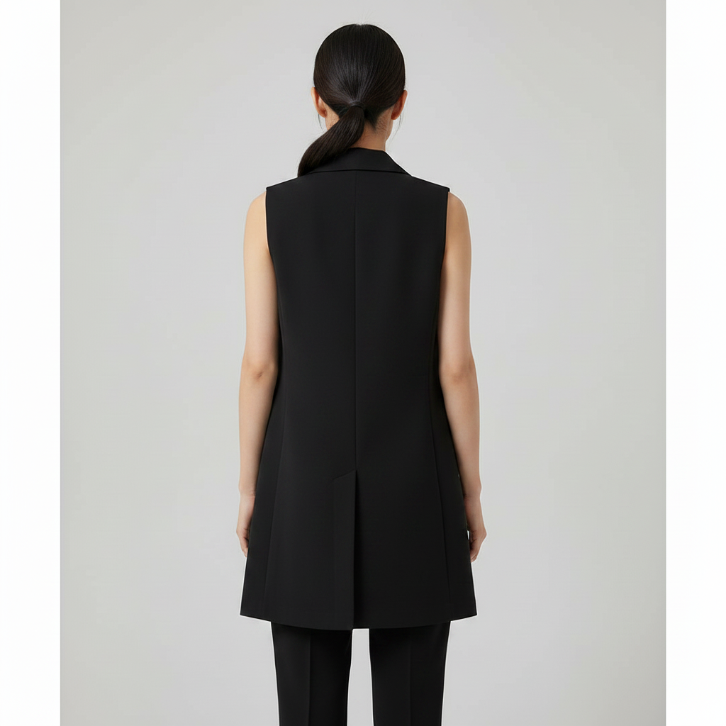 Chaleco Sastre Largo Casual Blazer Sin Mangas