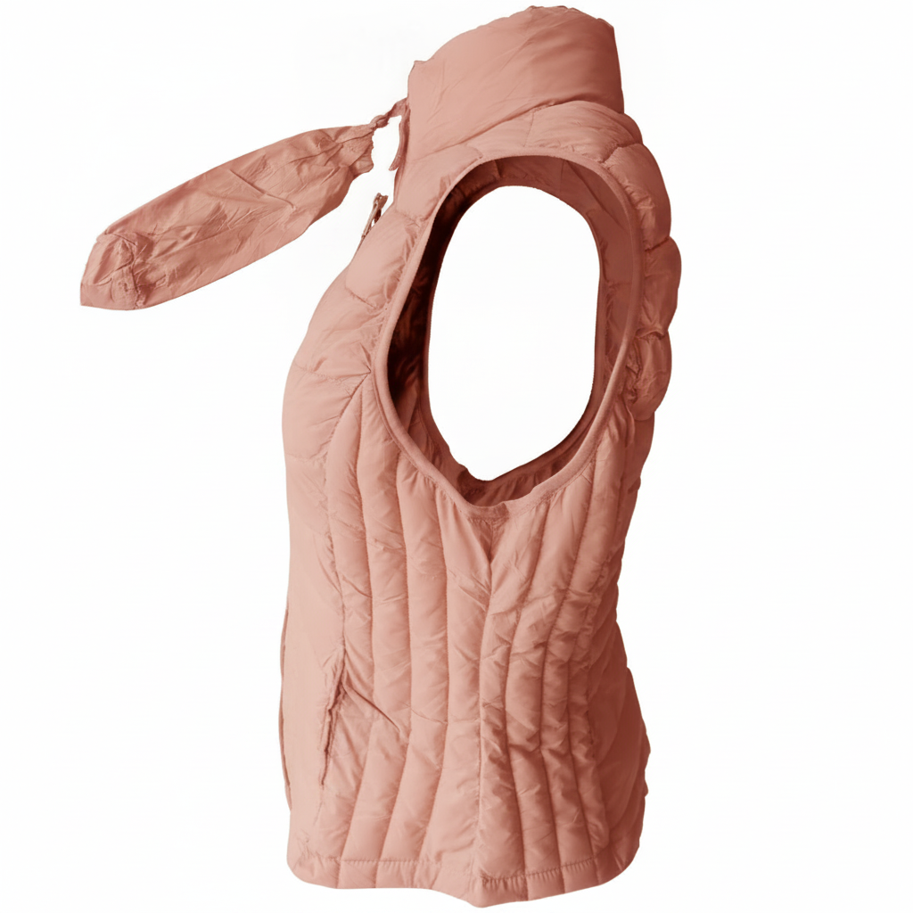 Chaleco Acolchado Ligero para Mujer con Cuello Alto y Cierre