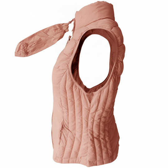 Chaleco Acolchado Ligero para Mujer con Cuello Alto y Cierre