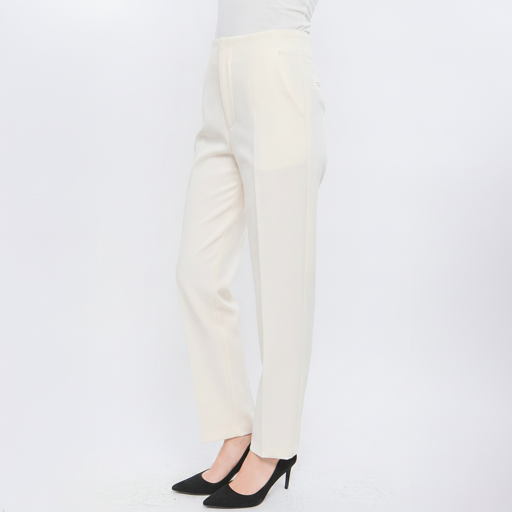 Pantalón de Vestir Mujer - Corte Recto y Tiro Alto