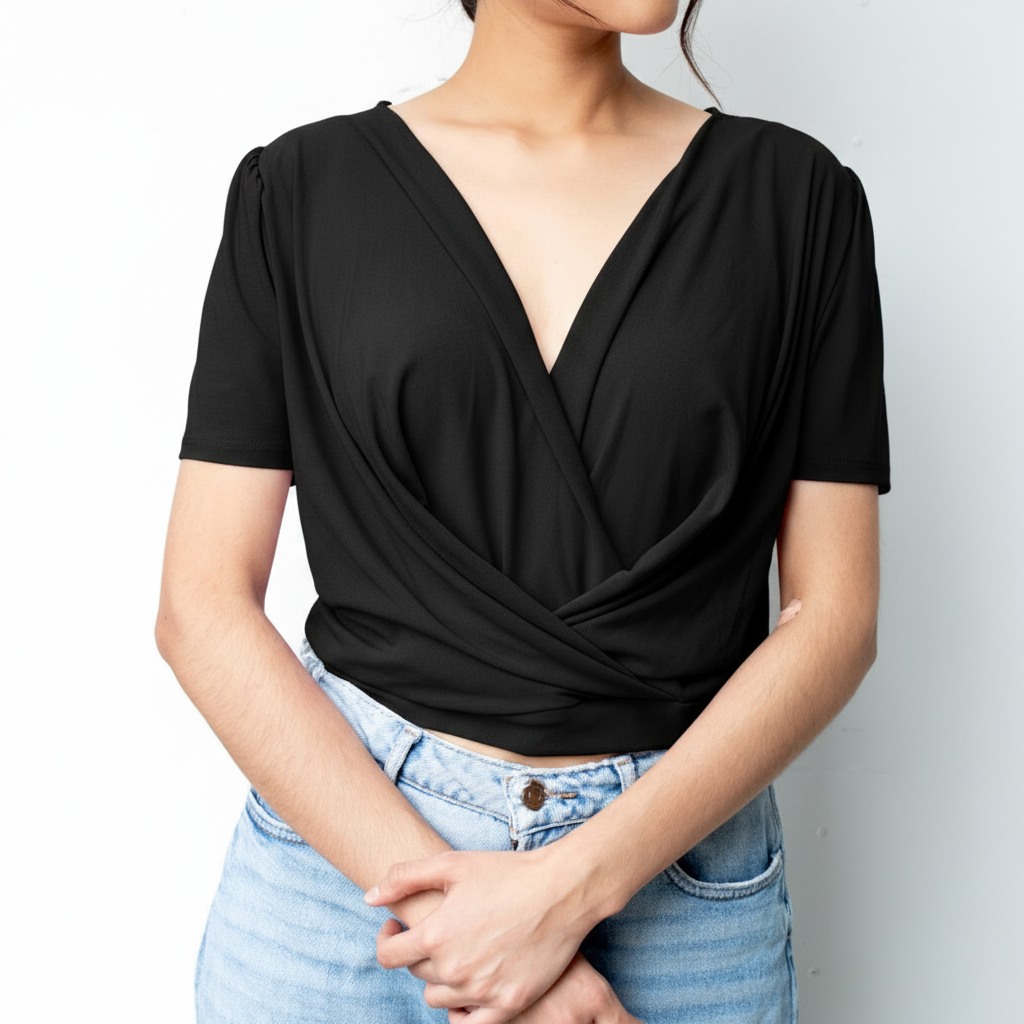 Blusa Cruzada Para Mujer, Elegante Y Cómoda.