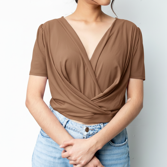 Blusa Cruzada Para Mujer, Elegante Y Cómoda.