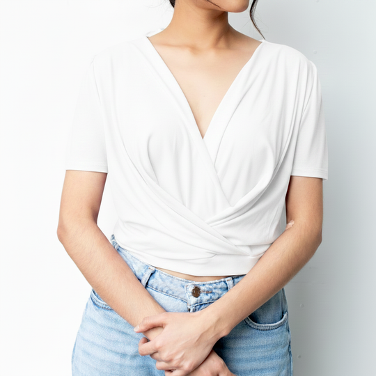 Blusa Cruzada Para Mujer, Elegante Y Cómoda.