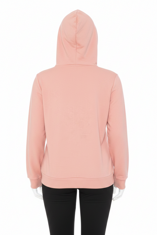 Sudadera Básica con Cierre Completo y Capucha de Mujer