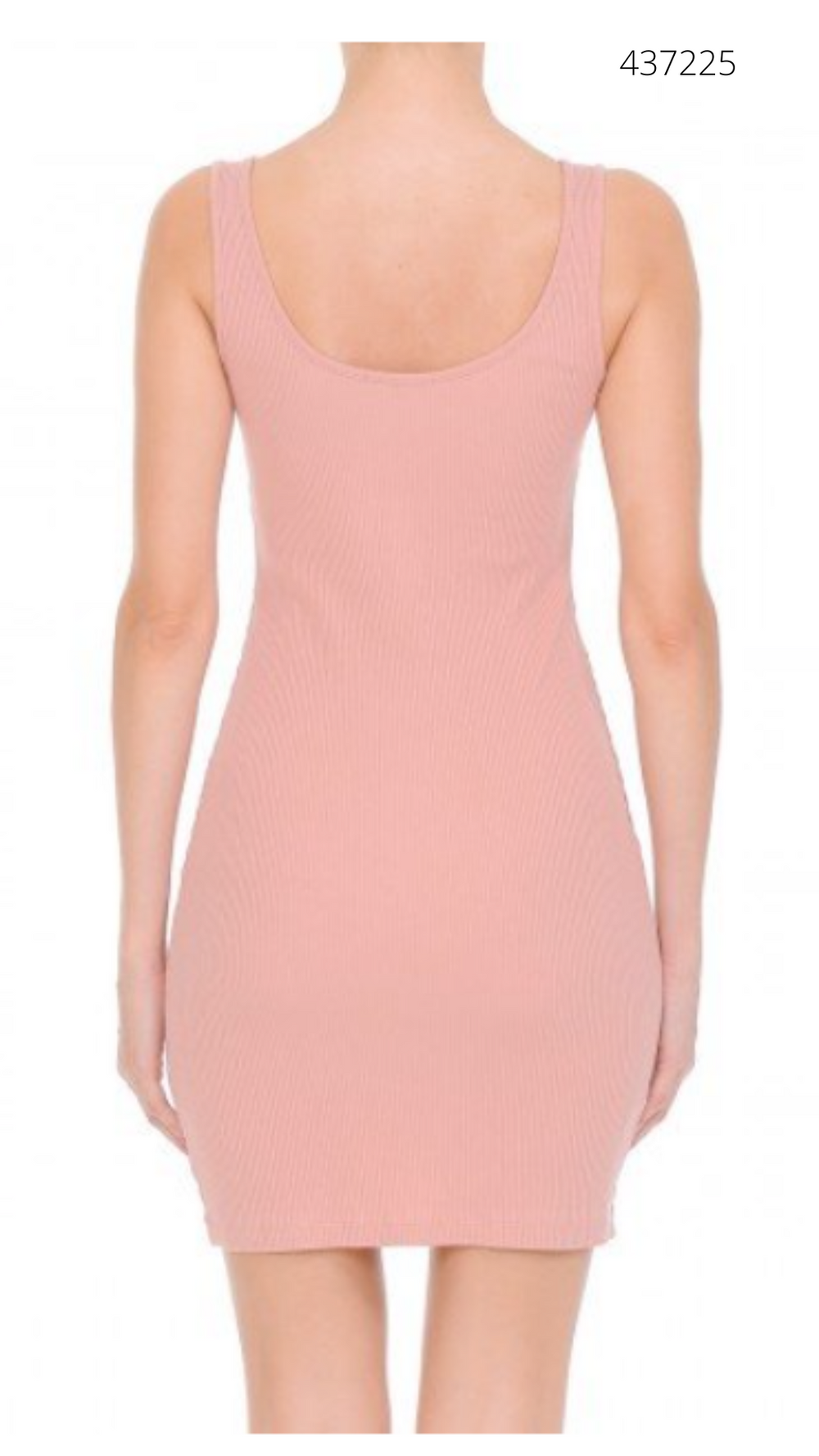 Vestido Ajustado Corto con Escote Redondo y Botones